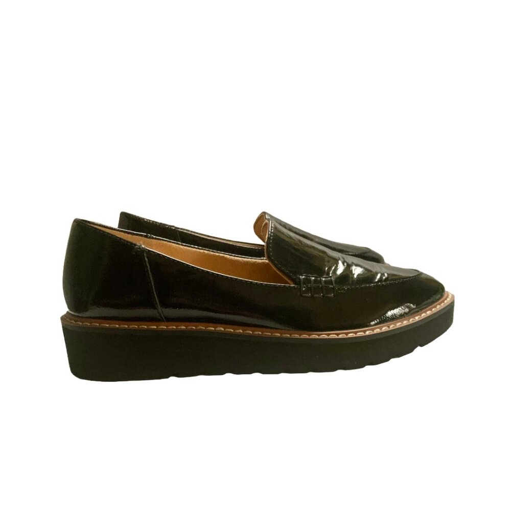 NWOB NATURALIZER Women's Andie Black Patent Leather Platform Slip-on Loafers 5.5 - Picture 4 of 6